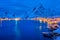 Reine village at night. Lofoten islands, Norway