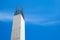 Reinforced concrete column structure in construction site with blue sky