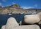 Reinforced concrete fortifications on the beach