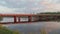 Reinforced concrete road bridge in Siberian taiga