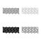 Reinforcement bar rebar ribbed metal rod set icon grey black color vector illustration image solid fill outline contour line thin
