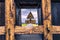 Reinli, Norway - May 13, 2017: Entrance to the Stave Church of R