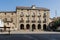 Reinosa, Spain - August 21, 2021. Town Hall and square in Reinosa, Cantabria, Spain
