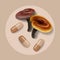 Reishi mushroom  Ganoderma lucidum  or lingzhi mushroom. Healthy organic superfood