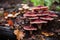 reishi mushrooms thriving on a coffee ground substrate