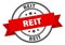 reit label. reit round band sign.