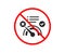 Reject bandwidth meter icon. No internet sign. Vector