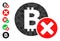 Reject Bitcoin Polygonal Icon and Other Icons