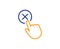 Reject click line icon. Decline button sign. Vector