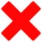 Reject Cross Flat Icon Symbol