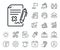 Reject file line icon. Decline document sign. Salaryman, gender equality and alert bell. Vector
