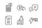 Reject file, Payment and Calculator icons set. Reject, Water bottle and Quickstart guide signs. Vector