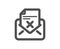 Reject letter icon. Delete mail sign. Vector