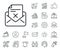 Reject letter line icon. Delete mail sign. Salaryman, gender equality and alert bell. Vector