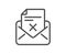 Reject letter line icon. Delete mail sign. Vector