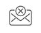 Reject mail line icon. Delete message sign. Vector