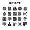 reject man stop stamp cancel icons set vector