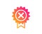 Reject medal icon. Decline award sign. Vector