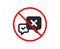 Reject message icon. Decline chat sign. Vector