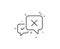 Reject message line icon. Decline chat sign. Vector