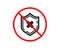 Reject protection icon. Decline shield sign. Vector