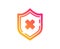 Reject protection icon. Decline shield sign. Vector