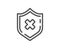 Reject protection line icon. Decline shield sign. Vector