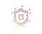 Reject protection line icon. Decline shield sign. Vector