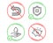 Reject protection, Water care and Undo icons set. Loan percent sign. No security, Aqua drop, Left turn. Vector