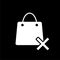 Reject shop bag icon isolated on dark background
