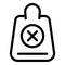 Reject shop bag icon, outline style