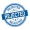 Reject. stamp. blue round grunge vintage reject sign