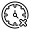 Reject time management icon, outline style