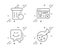 Reject web, Smile face and Recovery trash icons set. Chemistry lab sign. No internet, Chat, Backup file. Vector