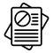 Rejected documents icon, outline style