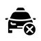 Rejected taxi order black glyph ui icon