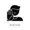 Rejection black glyph icon