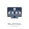 Relational database management system icon. Trendy flat vector R