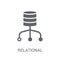 Relational database management system icon. Trendy Relational da