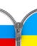 Relations between Russia and Ukraine on white background. Isolated 3D illustration