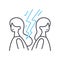 relationship conflict line icon, outline symbol, vector illustration, concept sign