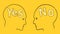 Relationship Crisis. Animated illustration on yellow.