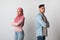 Relationship Crisis. Portrait Of Upset Muslim Couple Ignoring Each Other After Argue