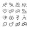 Relationship Line Icon set