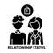 relationship status icon, black vector sign with editable strokes, concept illustration