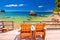 Relax deck chair by idyllic Adriatic beach