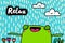 Relax hand drawn vector illustration in cartoon doodle style frog cheerful happy