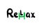 Relax hand drawn vector illustration with resting part word