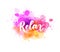 Relax - lettering on watercolor splash