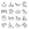 Relax line icons set on white background